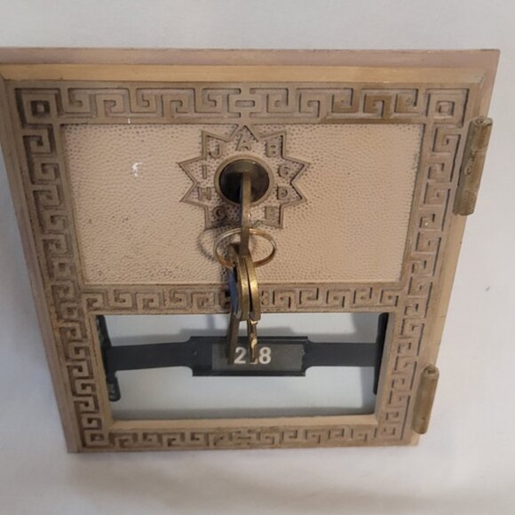 Vintage Post Office Mailbox Door Cover By Auth Elec. 1970 Door Number 218 - Picture 5 of 6